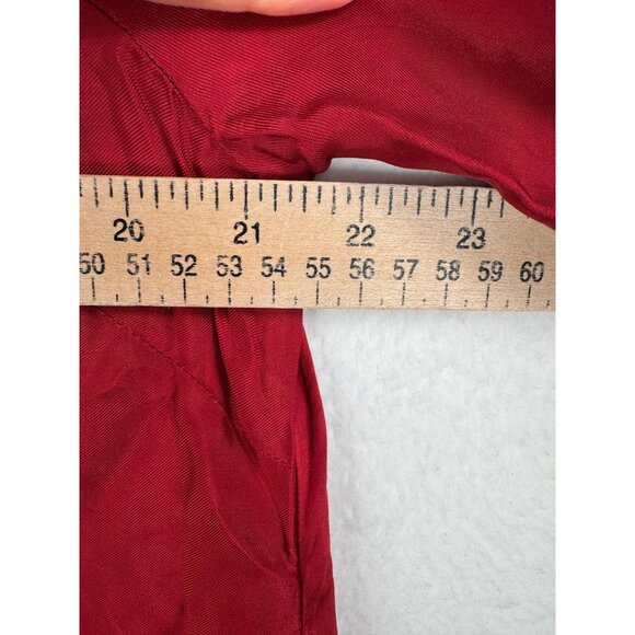 J.Crew Amelia popover shirtdress in drapey‎ viscose twill red preppy sz L - Picture 4 of 7